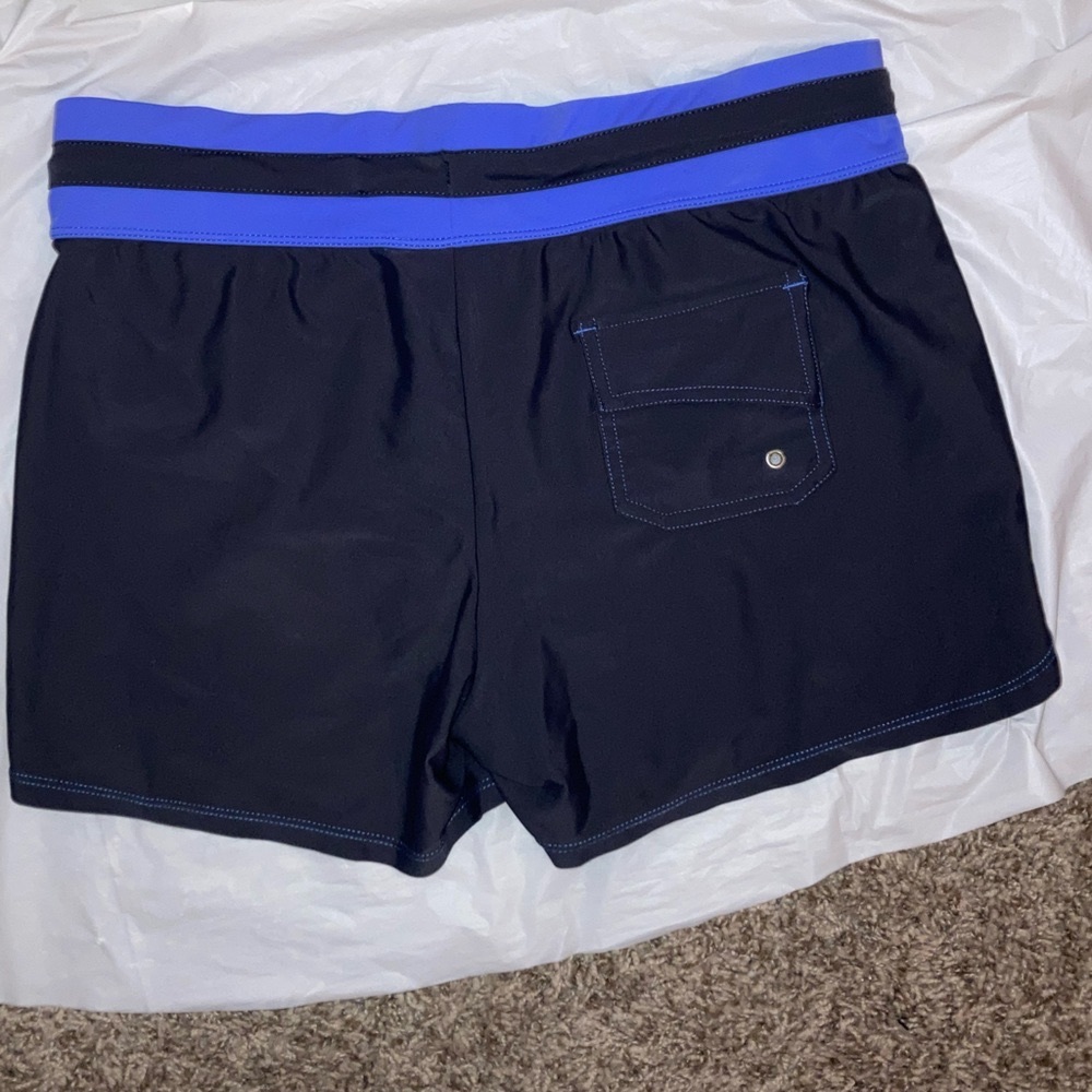 FREE COUNTRY Purple and Grey Women’s Swim Shorts Trunks NWOT